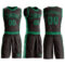 Custom Brown Kelly Green Round Neck Suit Basketball Jersey