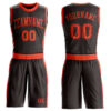 Custom Brown Orange Round Neck Suit Basketball Jersey