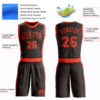 Custom Brown Orange Round Neck Suit Basketball Jersey