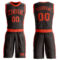 Custom Brown Orange Round Neck Suit Basketball Jersey