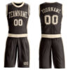 Custom Brown Cream Round Neck Suit Basketball Jersey
