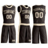 Custom Brown Cream Round Neck Suit Basketball Jersey