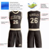 Custom Brown Cream Round Neck Suit Basketball Jersey