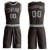Custom Brown Gray Round Neck Suit Basketball Jersey