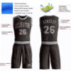 Custom Brown Gray Round Neck Suit Basketball Jersey