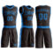 Custom Brown Blue Round Neck Suit Basketball Jersey