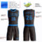 Custom Brown Blue Round Neck Suit Basketball Jersey