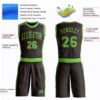 Custom Brown Neon Green Round Neck Suit Basketball Jersey