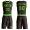Custom Brown Neon Green Round Neck Suit Basketball Jersey