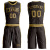 Custom Brown Old Gold Round Neck Suit Basketball Jersey
