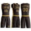 Custom Brown Old Gold Round Neck Suit Basketball Jersey