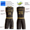 Custom Brown Old Gold Round Neck Suit Basketball Jersey