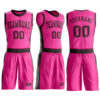 Custom Pink Brown Round Neck Suit Basketball Jersey