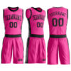 Custom Pink Black Round Neck Suit Basketball Jersey