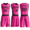 Custom Pink Black Round Neck Suit Basketball Jersey