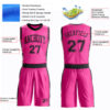 Custom Pink Black Round Neck Suit Basketball Jersey