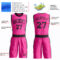 Custom Pink Black Round Neck Suit Basketball Jersey