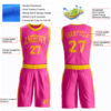 Custom Pink Gold Round Neck Suit Basketball Jersey