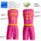 Custom Pink Gold Round Neck Suit Basketball Jersey