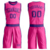 Custom Pink Purple Round Neck Suit Basketball Jersey