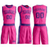 Custom Pink Purple Round Neck Suit Basketball Jersey