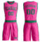 Custom Pink Kelly Green Round Neck Suit Basketball Jersey