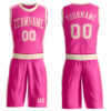 Custom Pink Cream Round Neck Suit Basketball Jersey