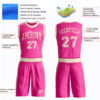 Custom Pink Cream Round Neck Suit Basketball Jersey