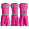 Custom Pink Gray Round Neck Suit Basketball Jersey