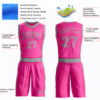 Custom Pink Gray Round Neck Suit Basketball Jersey