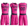 Custom Pink Navy Round Neck Suit Basketball Jersey