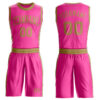 Custom Pink Old Gold Round Neck Suit Basketball Jersey