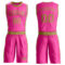 Custom Pink Old Gold Round Neck Suit Basketball Jersey
