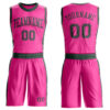 Custom Pink Green Round Neck Suit Basketball Jersey