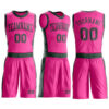 Custom Pink Green Round Neck Suit Basketball Jersey