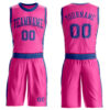 Custom Pink Royal Round Neck Suit Basketball Jersey
