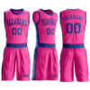 Custom Pink Royal Round Neck Suit Basketball Jersey