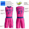 Custom Pink Royal Round Neck Suit Basketball Jersey