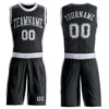 Custom Black White Round Neck Suit Basketball Jersey