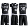 Custom Black White Round Neck Suit Basketball Jersey