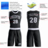 Custom Black White Round Neck Suit Basketball Jersey