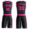 Custom Black Pink Round Neck Suit Basketball Jersey