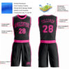 Custom Black Pink Round Neck Suit Basketball Jersey