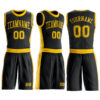 Custom Black Gold Round Neck Suit Basketball Jersey