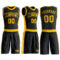 Custom Black Gold Round Neck Suit Basketball Jersey
