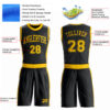Custom Black Gold Round Neck Suit Basketball Jersey