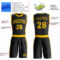 Custom Black Gold Round Neck Suit Basketball Jersey