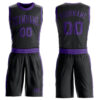 Custom Black Purple Round Neck Suit Basketball Jersey