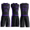 Custom Black Purple Round Neck Suit Basketball Jersey