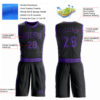 Custom Black Purple Round Neck Suit Basketball Jersey
